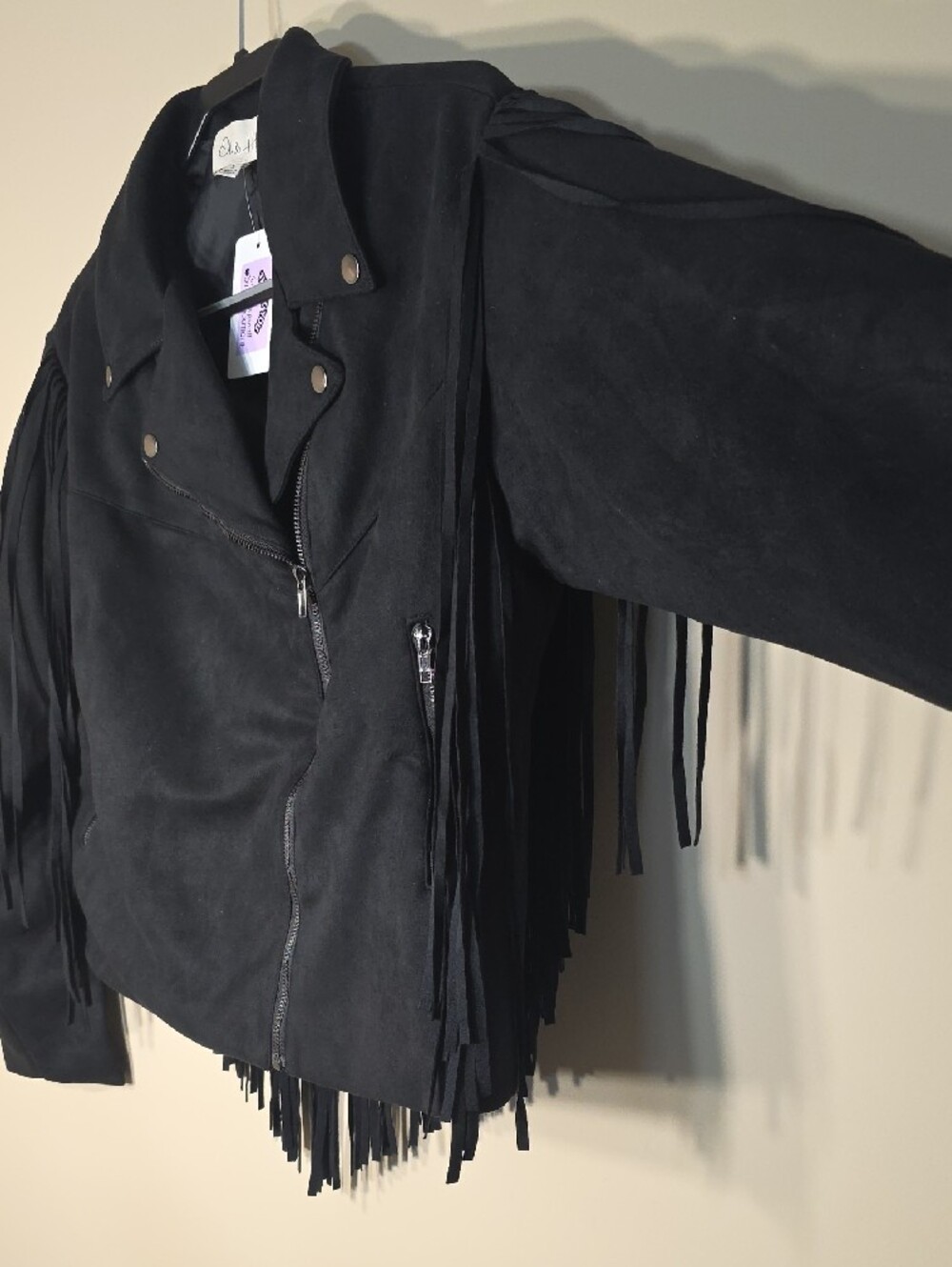 Oli & Hali Black Fringe Moto Jacket | NWT | Size Small | Western Boho - Picture 4 of 11